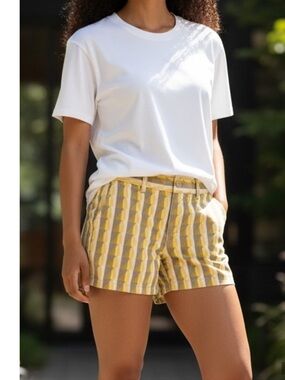 GAP Hadley Women’s Shorts Yellow Gray Pattern Summer Casual Size 4